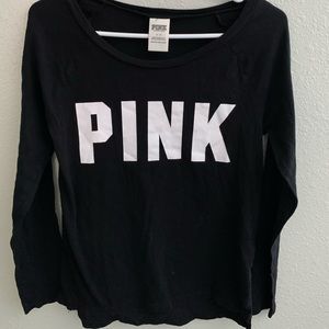 black pink long sleeve tee